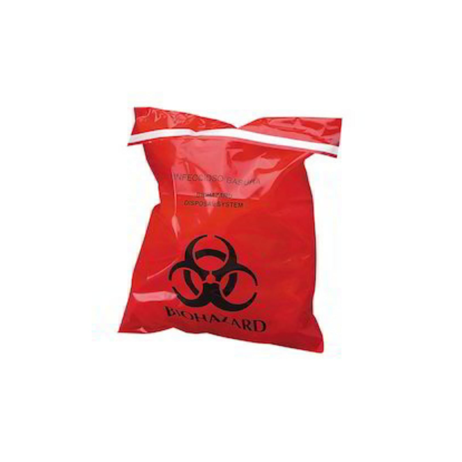 Plasdent Mini Bio Hazard Waste Bag, Stick-On, Red, 6" x 6", 200/Box, PS850S