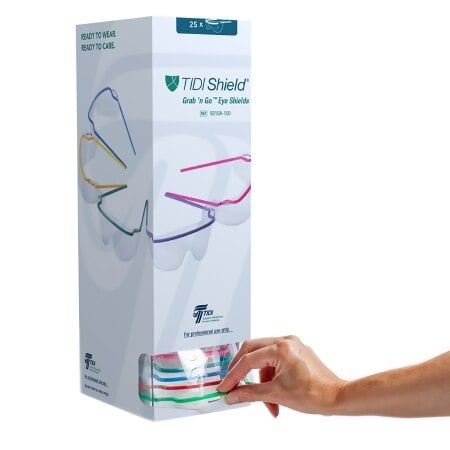 TIDIShield Grab'n Go Preassembled Eyewear Dispenser, 25/Pk