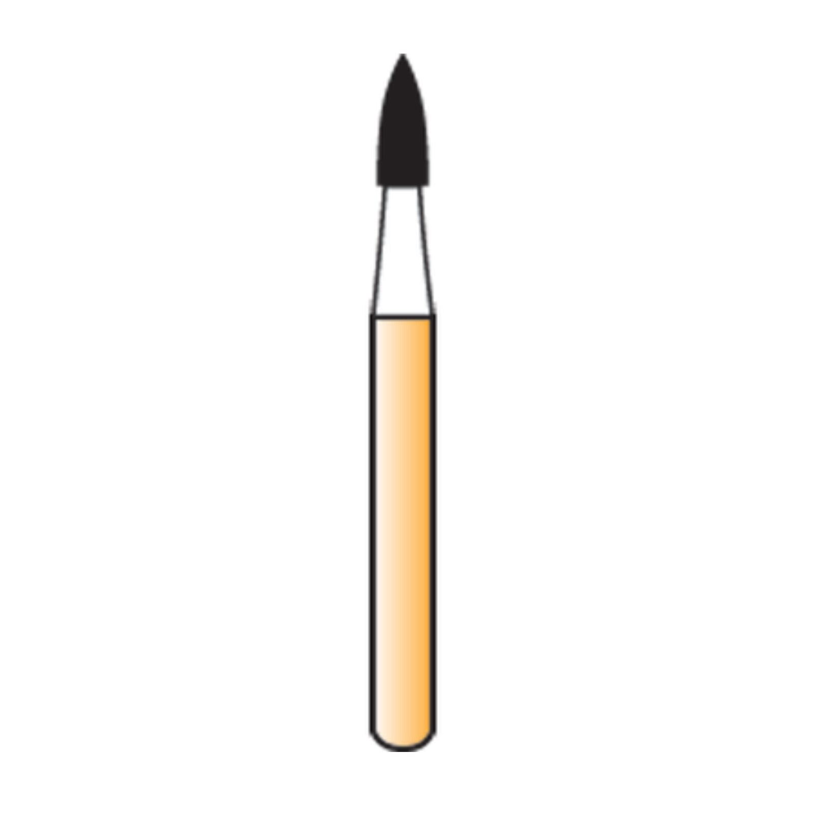 Alpen Carbide Trimming & Finishing Bur, 12-Blade, Flame Shape, Friction Grip, #7108, 2.3 mm Diameter, 5/Pkg