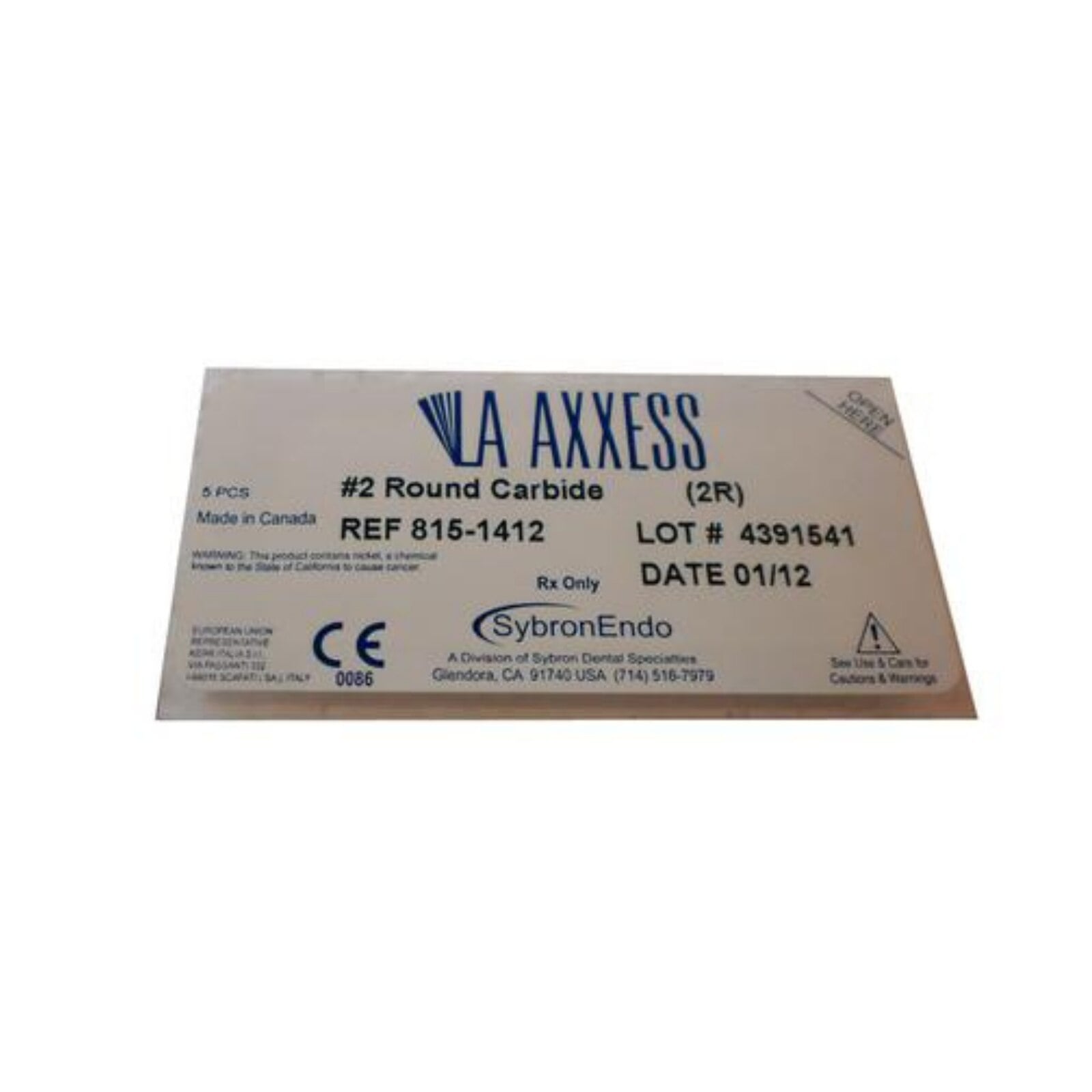 Kerr Dental LA Axxess #6 Round Carbide Bur, 5/Pk