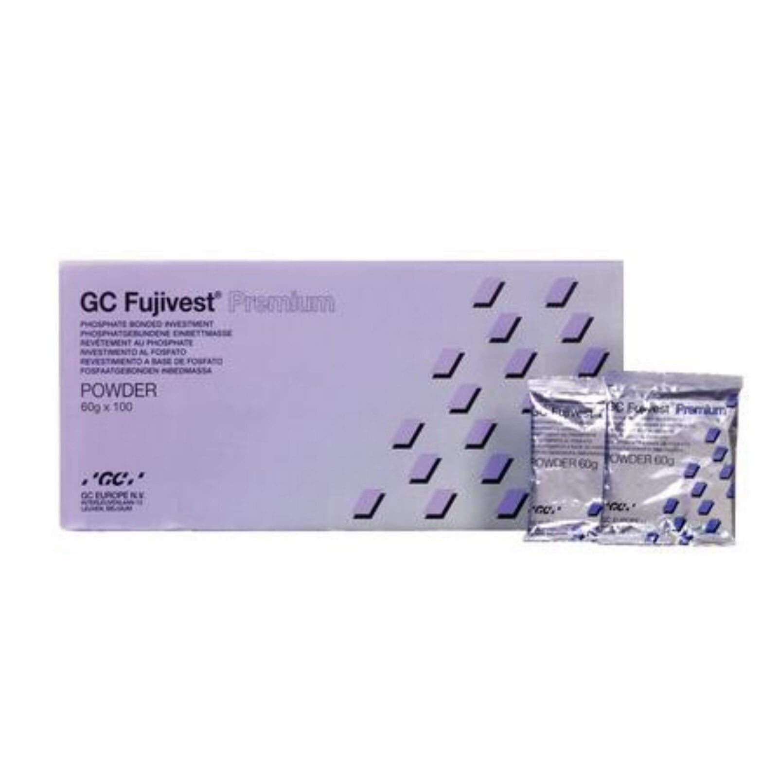GC Fujivest Premium Phosphate-Bonded Investment Powder, 60 g Pouches, 100/Pkg, 890182