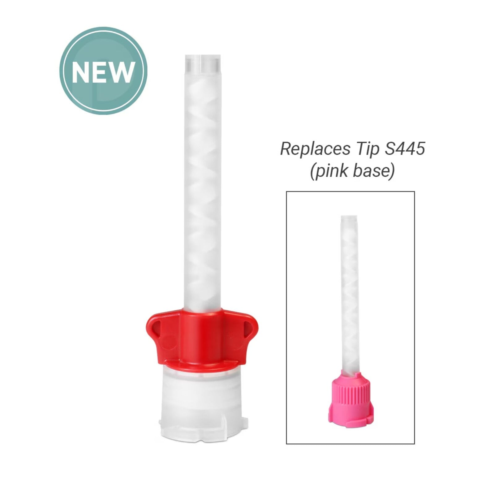 Parkell Blu-Mousse Split-Cartridge Mixing Tips, Pink Base, 30/Pk, S445