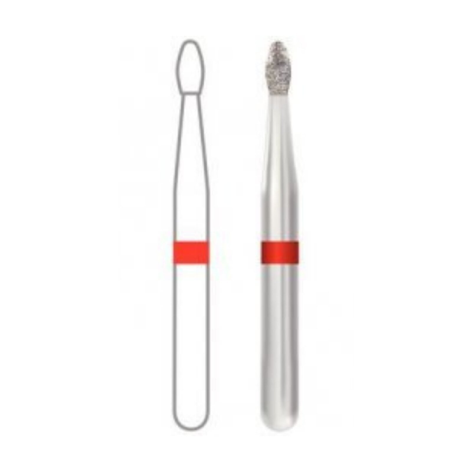Midwest Multi-Use Diamond Bur FG #30009-020M, Medium Grit, Football Shape, 2.0 mm Diameter, 4.5 mm Length, Friction Grip, 5/Pkg