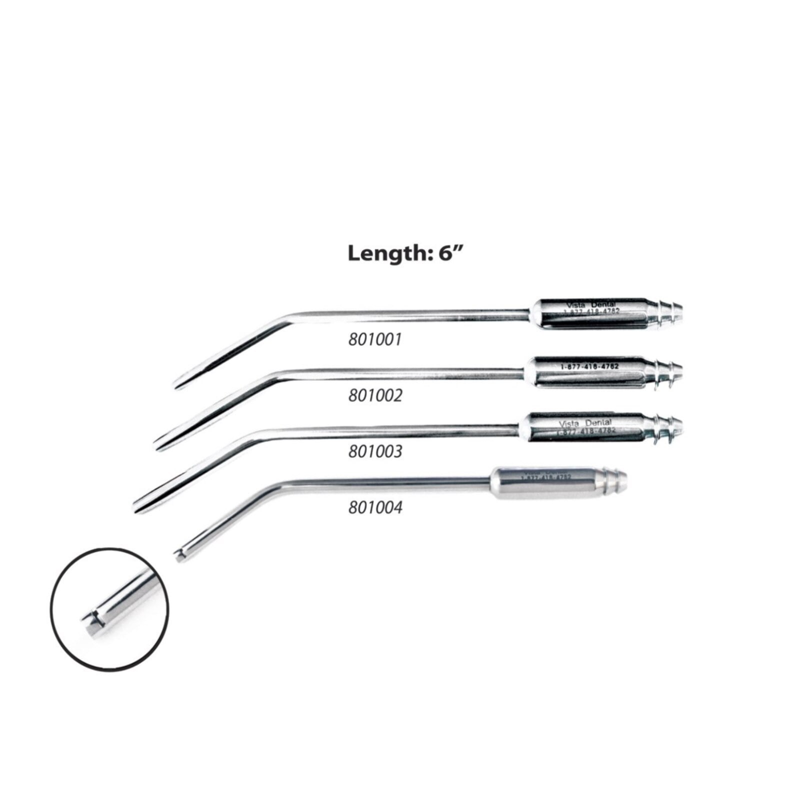 Vista Apex Appli-Vac Surgical Aspirator Tip, 1.5mm Opening, 6" Length, Stainless Steel, Autoclavable, 1 Each (15P1A Equivalent, 1591A)