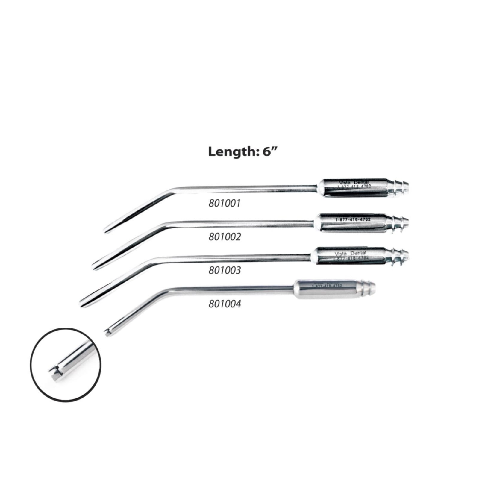 Vista Apex Appli-Vac Surgical Aspirator, 3.0mm Opening, Stainless Steel, 6" Length, 15P3A Style, 1 Each (801003)