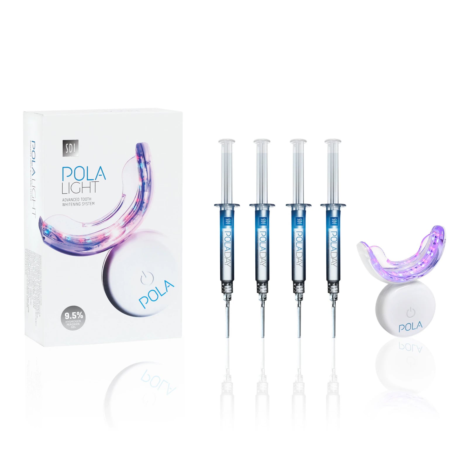 Pola Light 9.5% Hydrogen Peroxide In-Office Tooth Whitening Kit, 3g Syringes, 4/Pk
