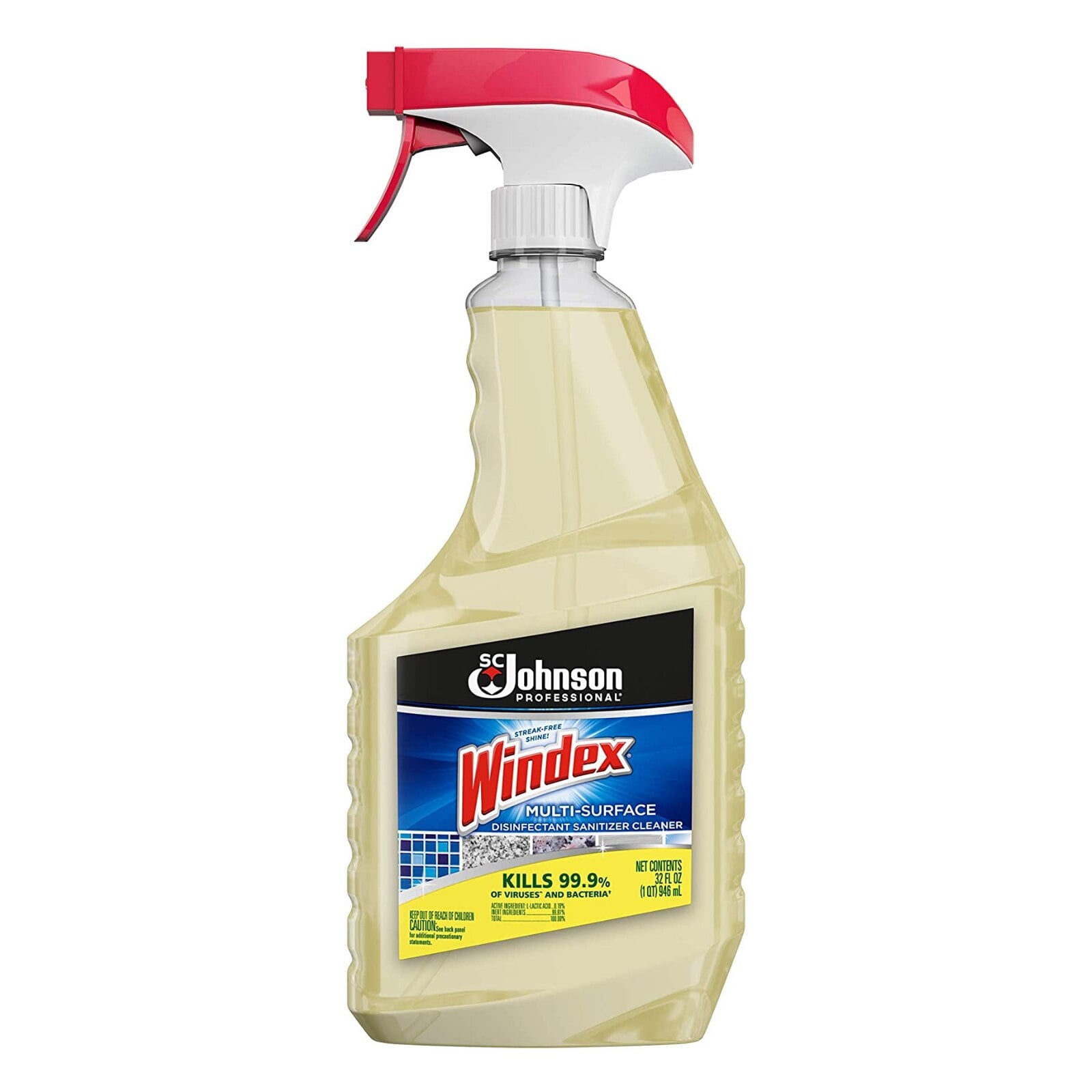 Windex Multi-Surface Disinfectant Sanitizer Cleaner, 32 oz Bottle, Case of 12