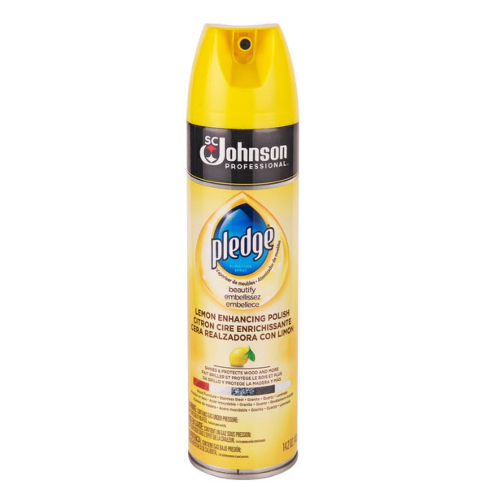 Pledge Beautify Lemon Aerosol Furniture Polish, 14.2 oz, 6/Case