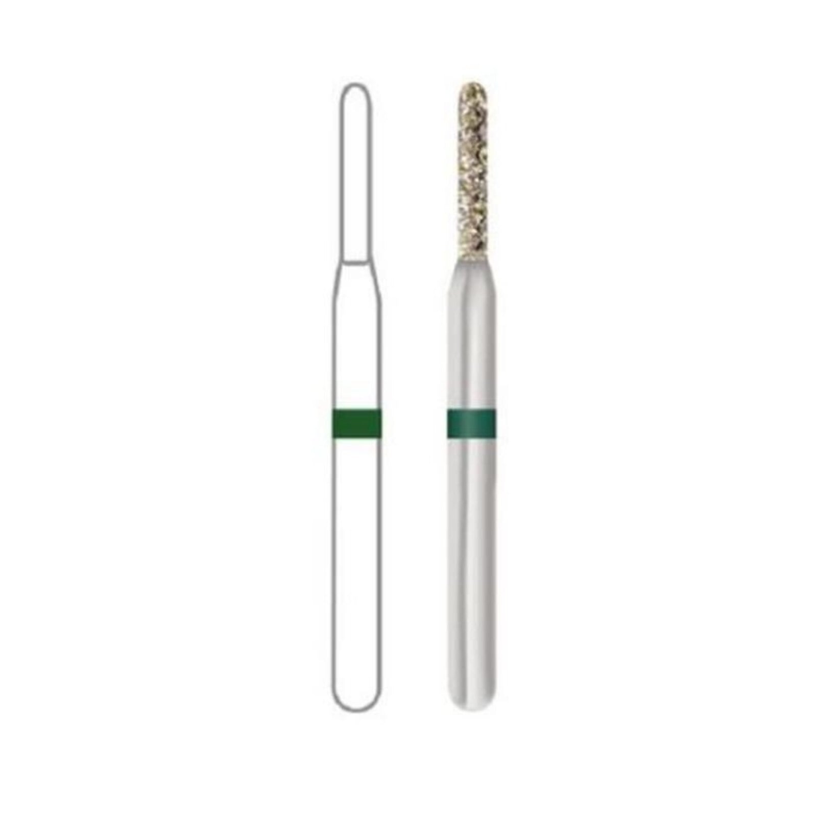 Midwest Once Single-Use Diamond Bur, FG, Coarse, Cylinder Round End, #881/009, 0.9 mm Diameter, 7.0 mm Length, 25/Pk, 1881009C