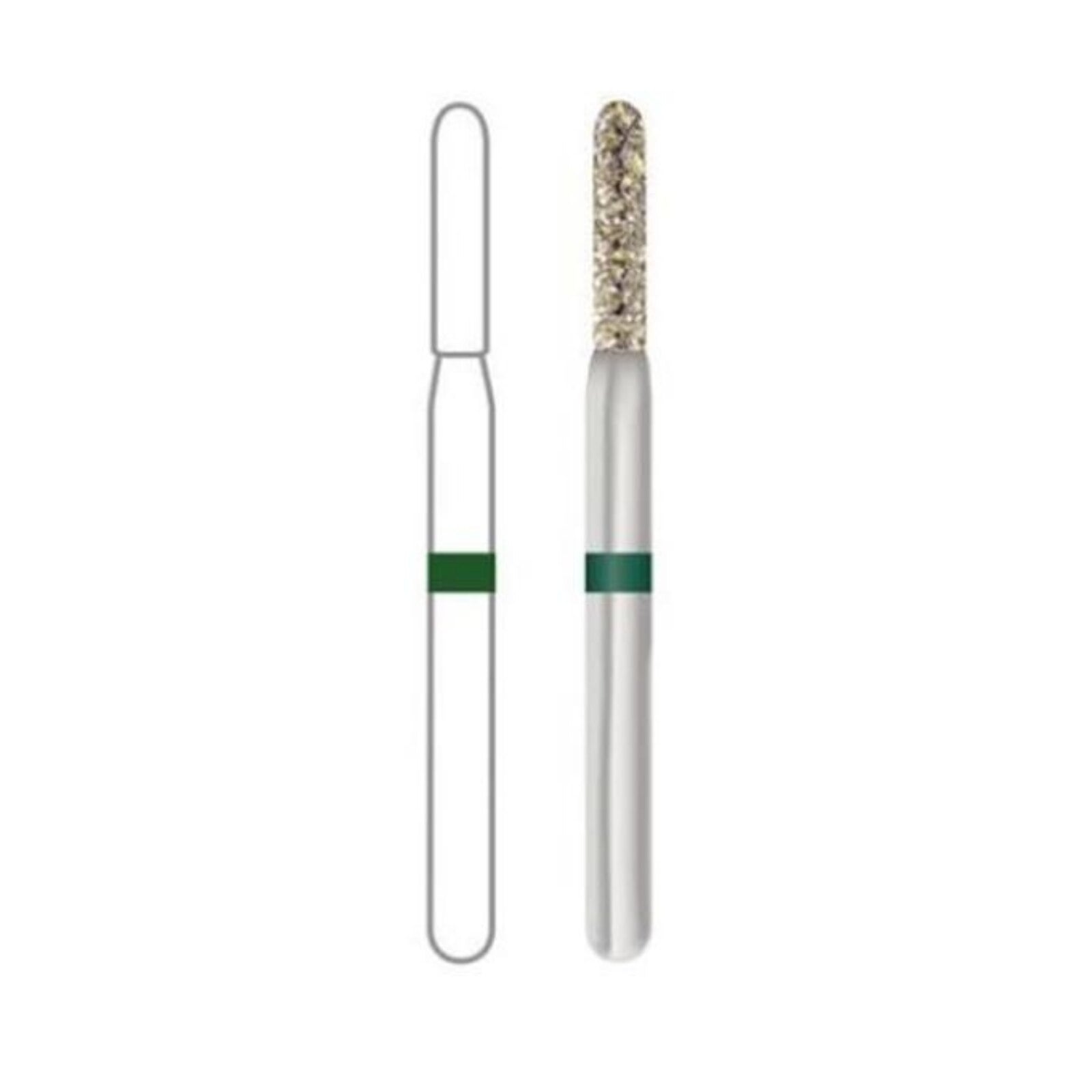 Midwest Once Single-Use Diamond Bur, FG, Coarse, Cylinder Round End, #881-012C, 1.2 mm Diameter, 7.0 mm Length, 25/Pk, 1881012C