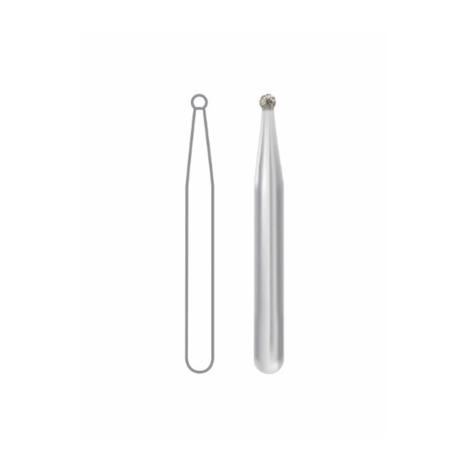 Midwest Once Single-Use Diamond Bur, FG, Round, #801/010, Medium Grit, 1.0 mm Diameter, 25/Pk, 1801010M