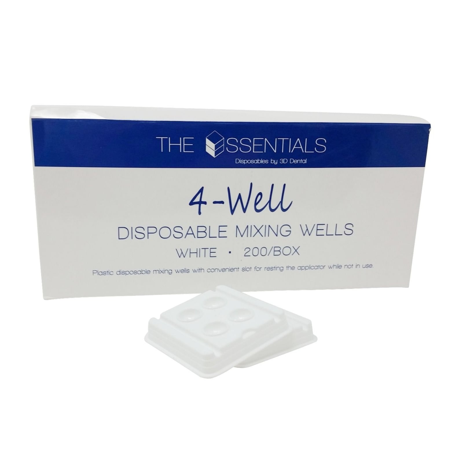 The Essentials Disposable 4-Well Mixing Wells, White, 200/Pk, DMW-4