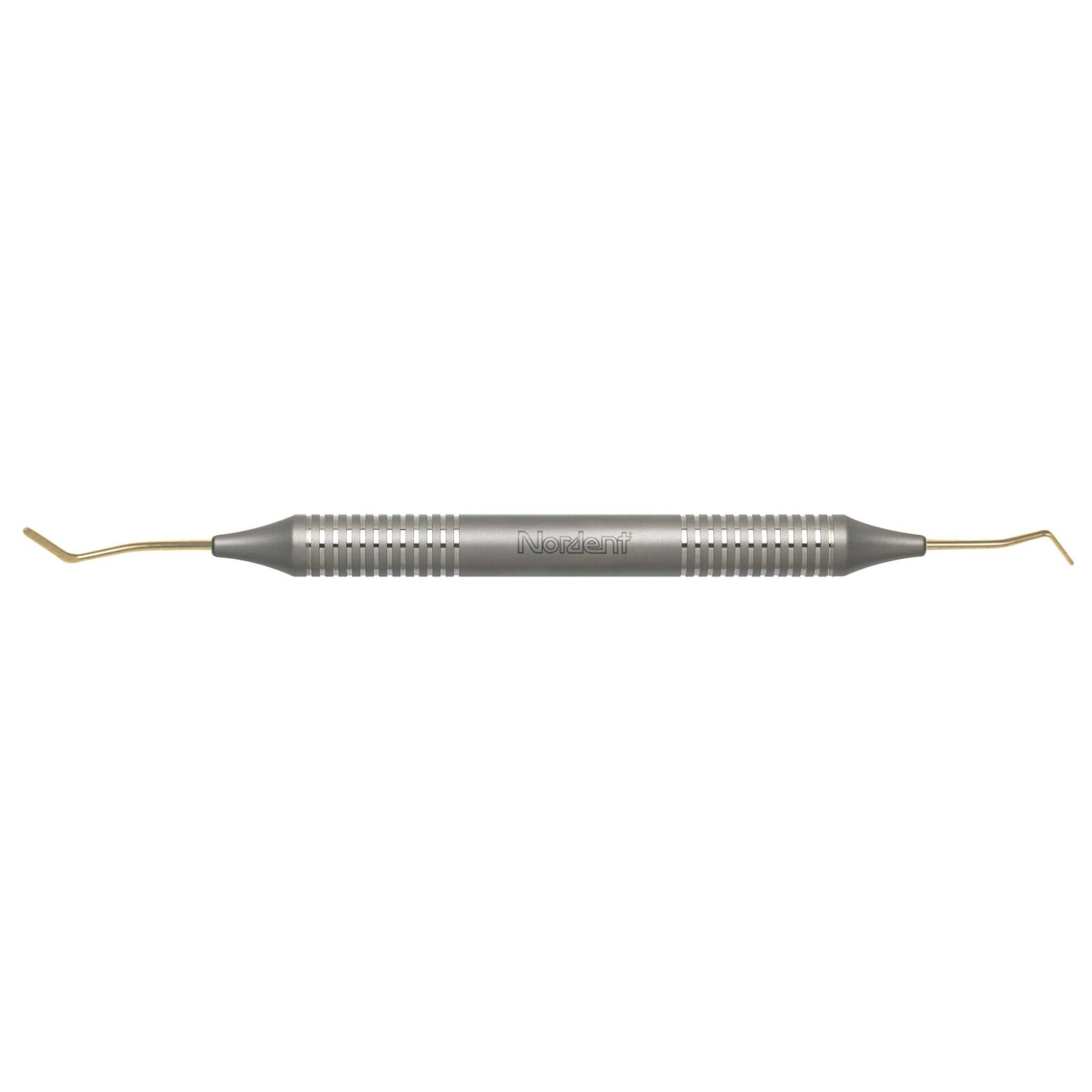 Nordent Composite Placement Instrument #38, Double Paddle, Titanium Nitride Coated, DuraLite Round Handle, Double-End, Stainless Steel