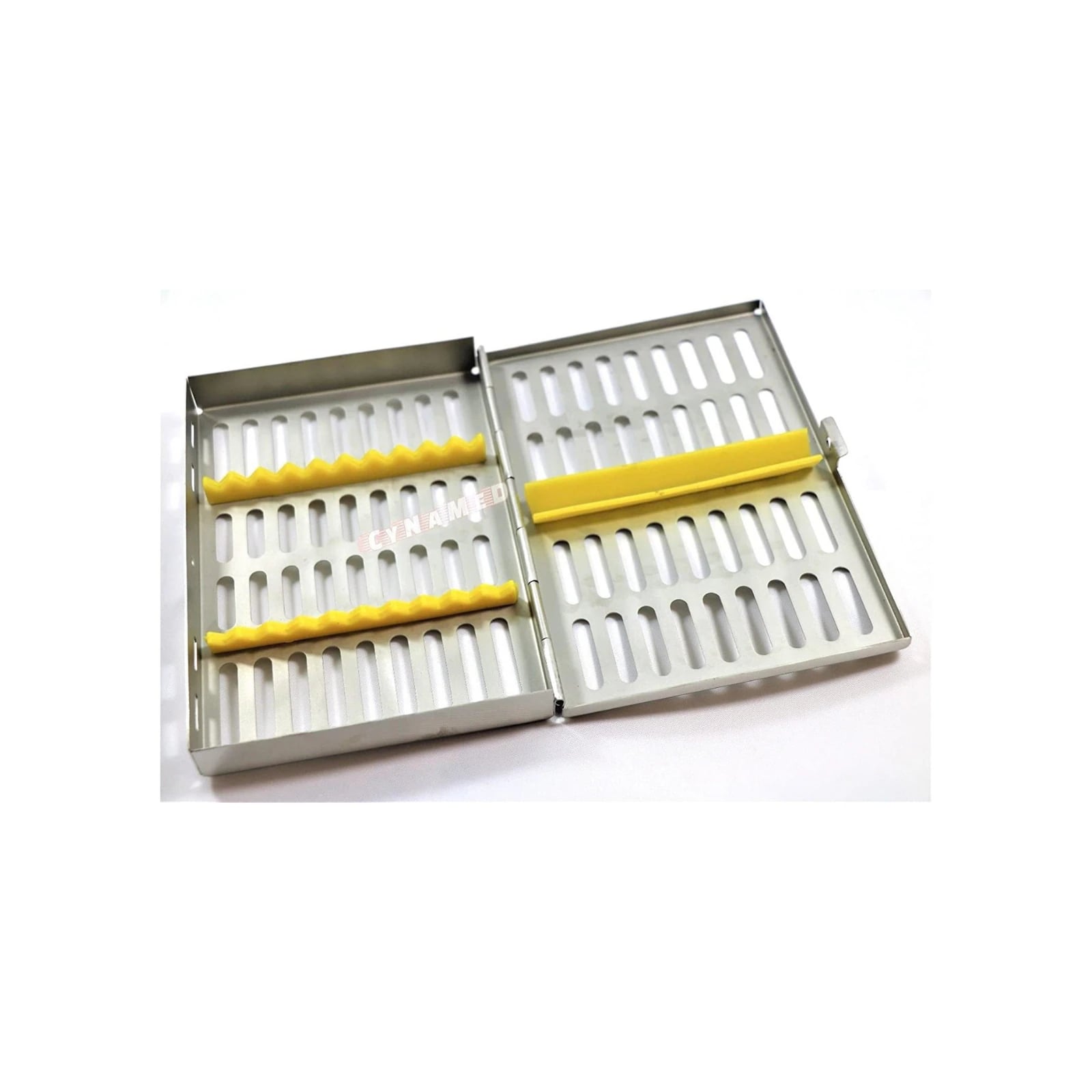 Nordent Sterilization Cassette, Stainless Steel, Medium, 10 Instrument Capacity, Banana, Single-Sided, Yellow, Autoclavable