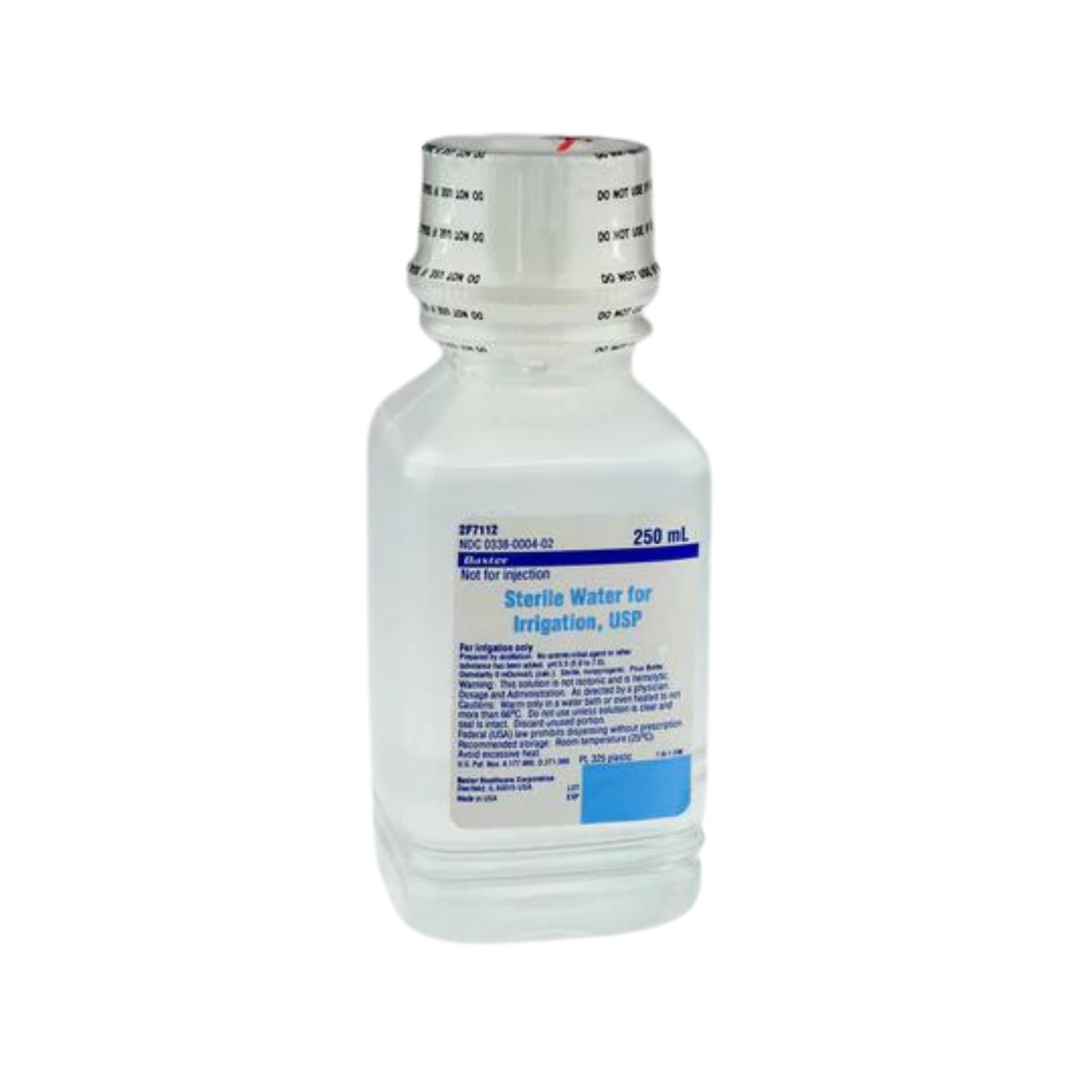 Baxter Sterile Water for Irrigation, USP, 250 mL Plastic Pour Bottle, 24/Case