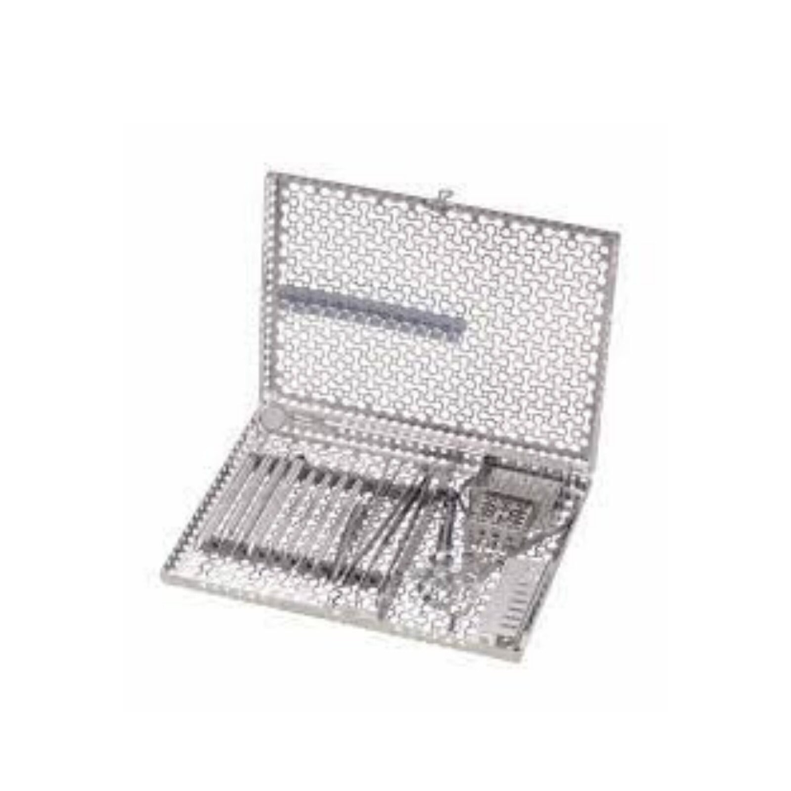 Nordent Large Sterilization Cassette, 13 Instruments with Divider, White, 8"W x 11"L x 1.25"H