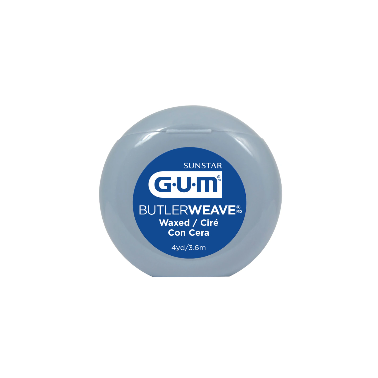 GUM ButlerWeave Waxed Unflavored Dental Floss, 4 yd Dispensers, Box of 144, Sunstar