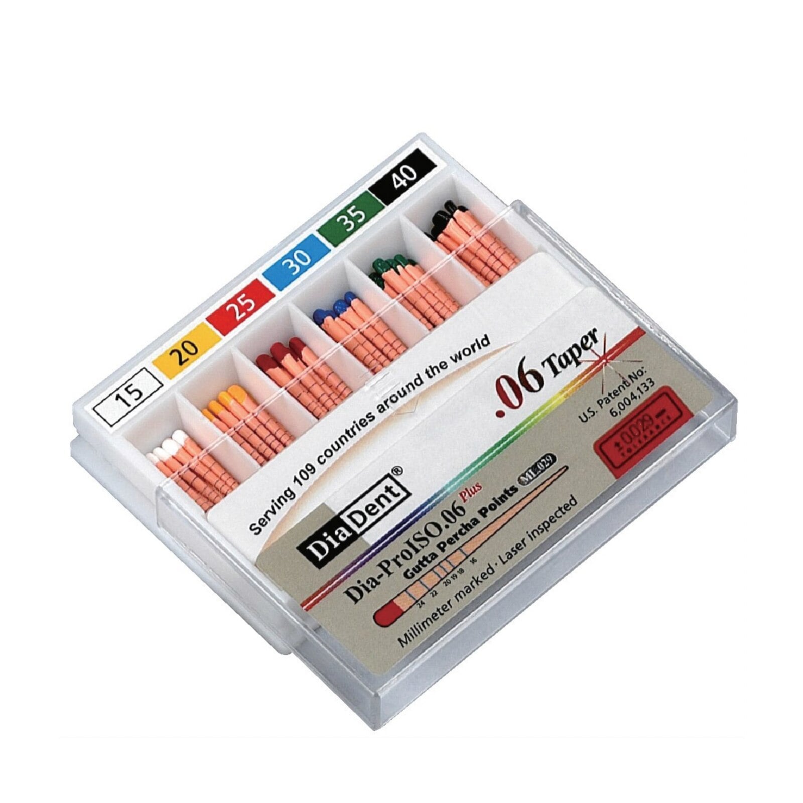 DiaDent Dia-ProISO GT Absorbent Paper Points, .06 Taper, Size #55, mm-Marked, Spill-Proof, 100/Box
