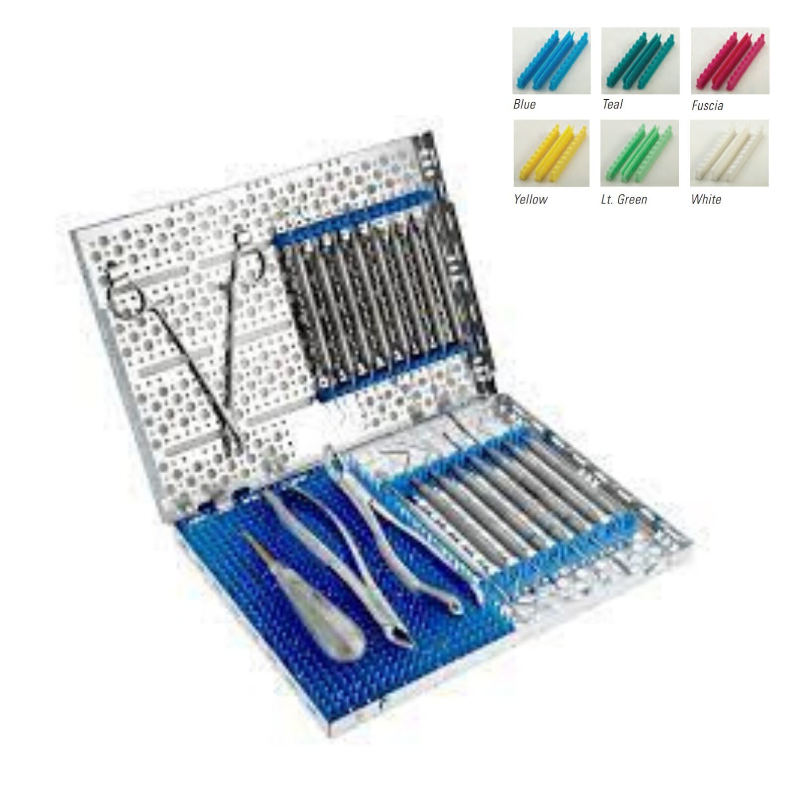 Nordent Cassette Double Sided 24 Instruments, Large, Stainless Steel, Autoclavable/Chemiclavable, 8 in x 11 in x 1.25 in, C3