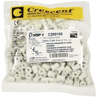 Crescent Prophy Cups, Screw Type, Webbed, White, 144/Pkg, C200005