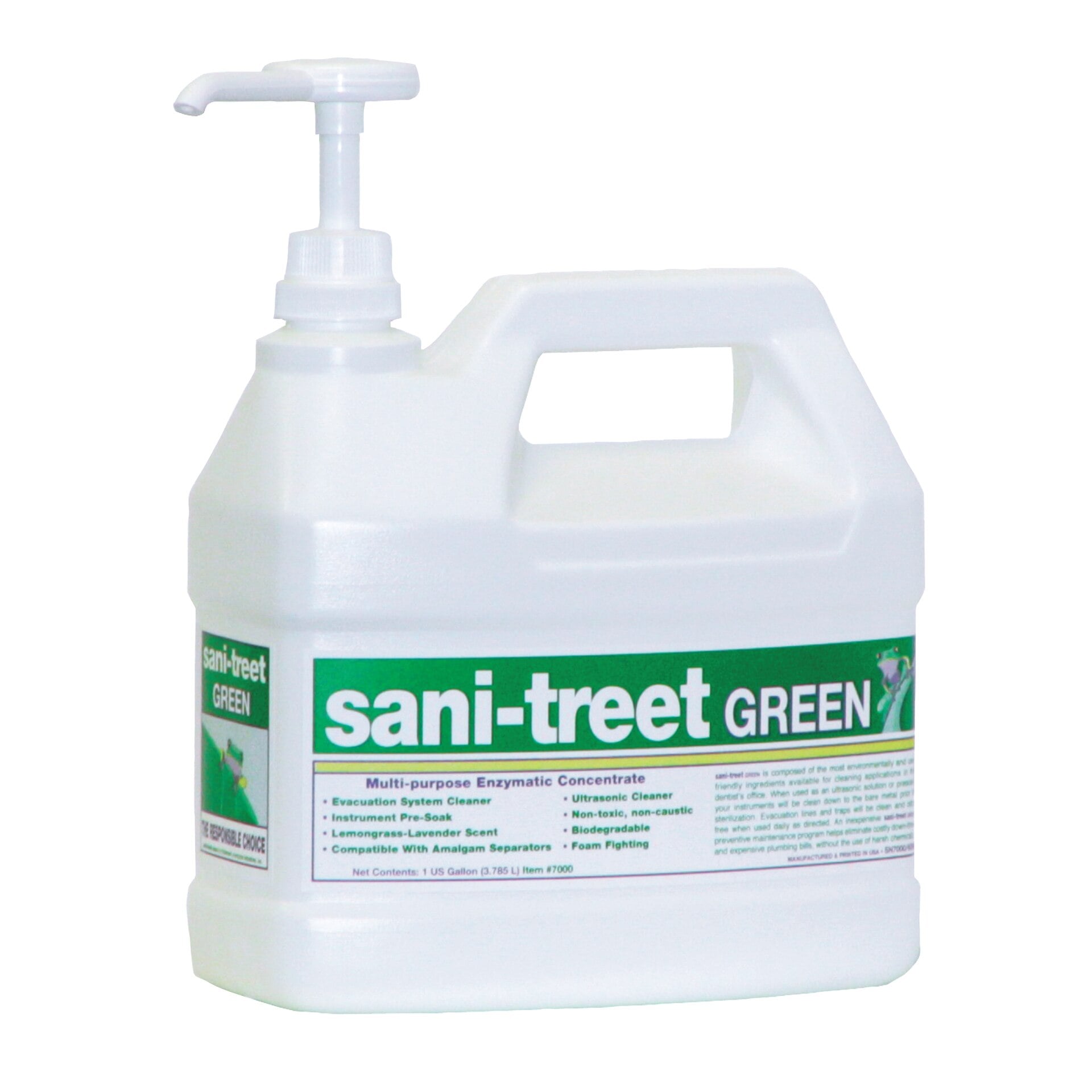 Sani-Treet Green Multi-Purpose Enzymatic Concentrate, 1 Gallon Bottle, 7000
