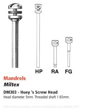 Miltex #321 RA Screw-Head Disc & Wheel Mandrel, Right Angle, 12/Pk, DM321RA