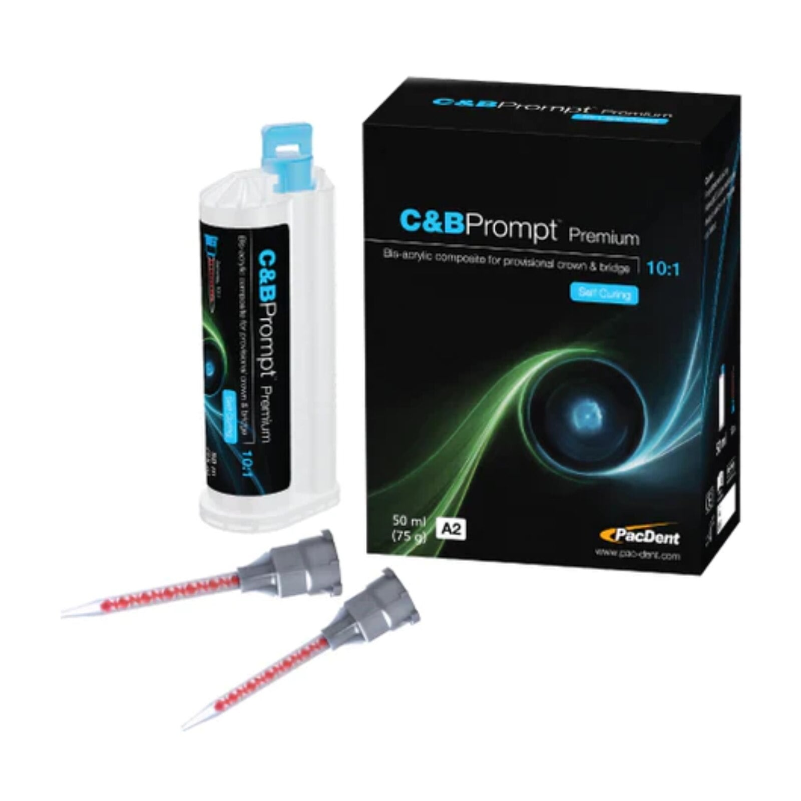 C&B Prompt 10:1 Temporary Crown & Bridge Material, Shade A2 Intro Pack, 50ml (75gm) Cartridge, PD-126-A2