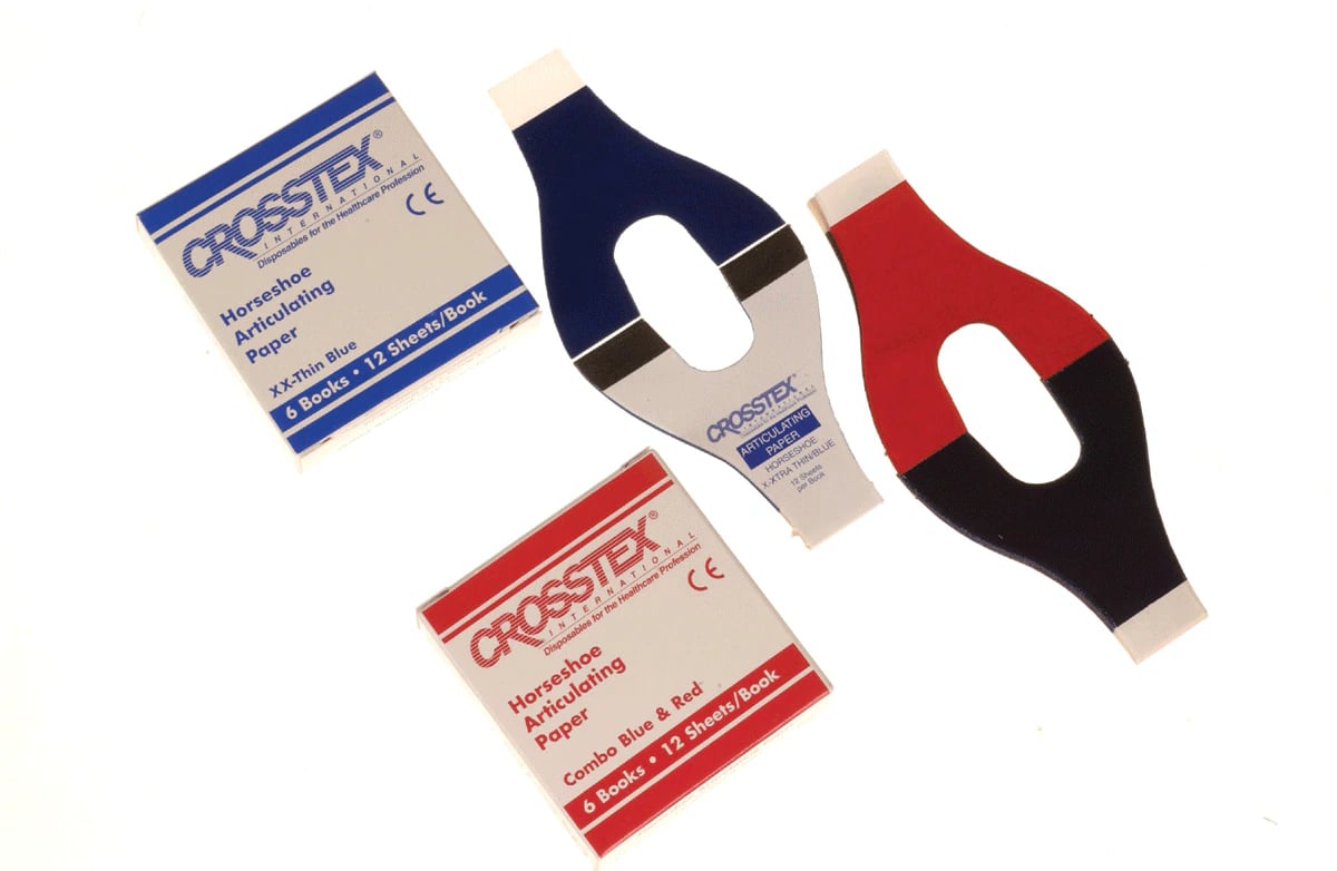 Hu-Friedy Articulating Paper Horseshoe Red/Blue, 72/Pk