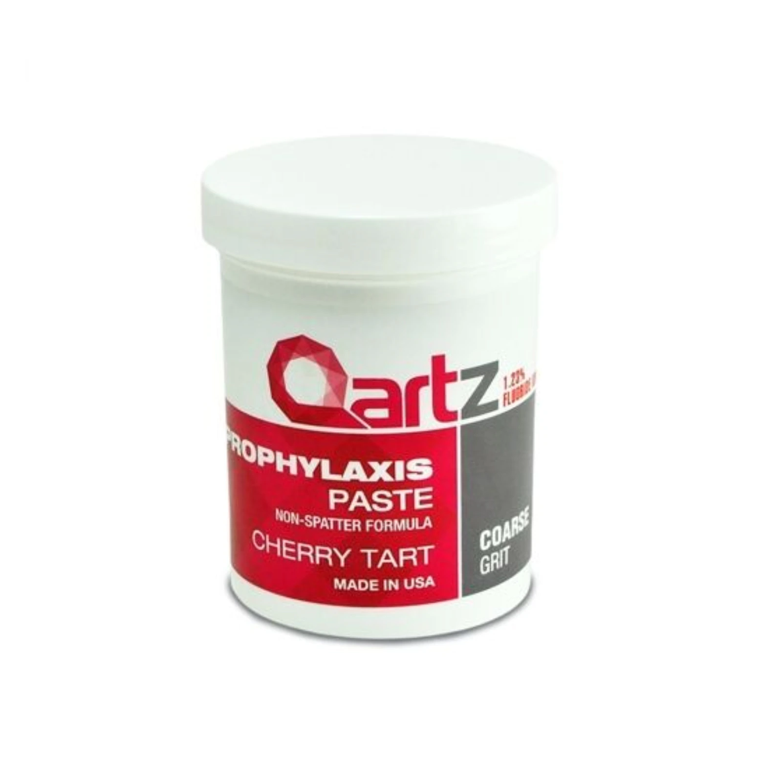 QARTZ Prophy Paste Coarse, Cherry Tart Flavor, 12oz Jar, Non-Splatter with Fluoride, 58-00030