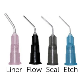 3D Dental Pre-Bent Needle Tips, 22 Gauge, Gray, Blunt End, 100/Jar