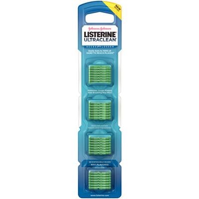 Listerine Ultraclean Access Disposable Snap-On Flosser Head Refills, Mint, 28/Pack, 523521200
