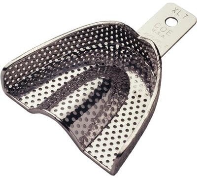 COE Nickel-Plated Extra Long Perforated Impression Tray #XL7, Upper, Extra Wide, Individual, 269071