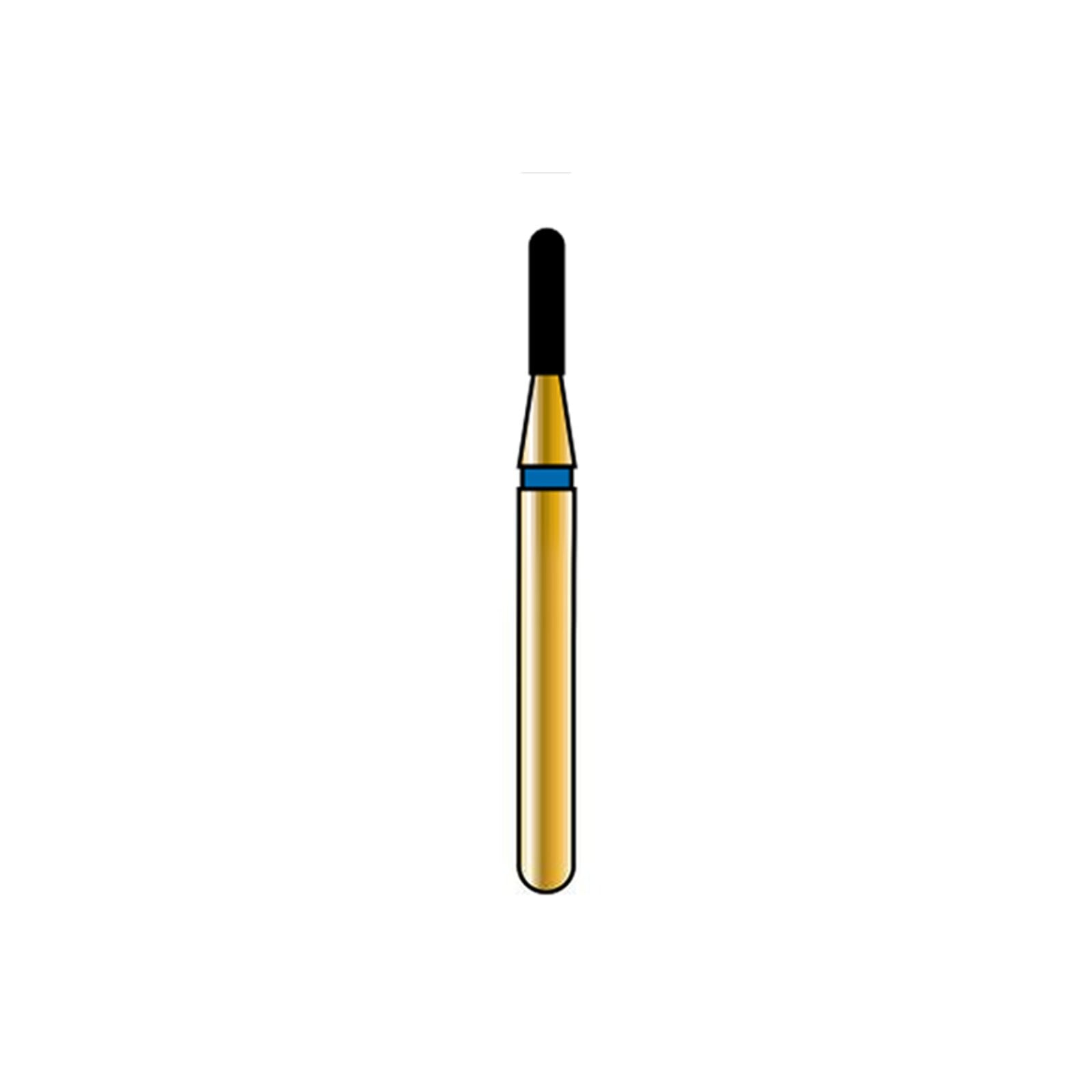 Alpen Multi-Use Diamond FG #838 Rounded Edge Cylinder, 1mm, Medium Grit, Blue Ring, Pack of 5