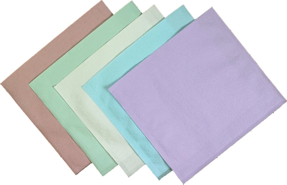 Tidi Products Stay Dri Deluxe Patient Bib, 3-Ply Tissue with Poly Backing, Waffle-Embossed, 13" x 18", White, 500/Case, 917401
