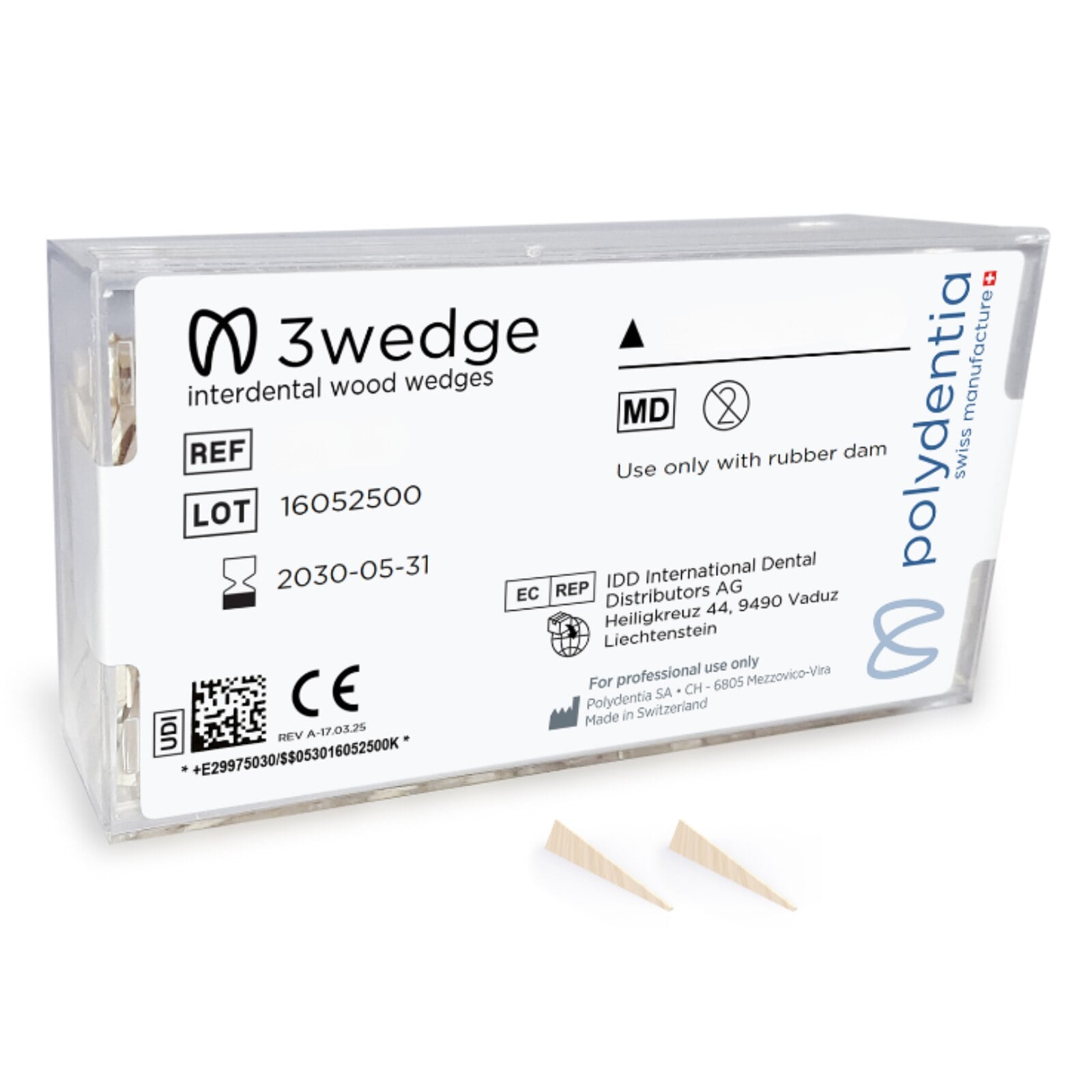 Polydentia 3Wedge Interdental Wedges, Jumbo, 16mm/0.63", 500/Pk