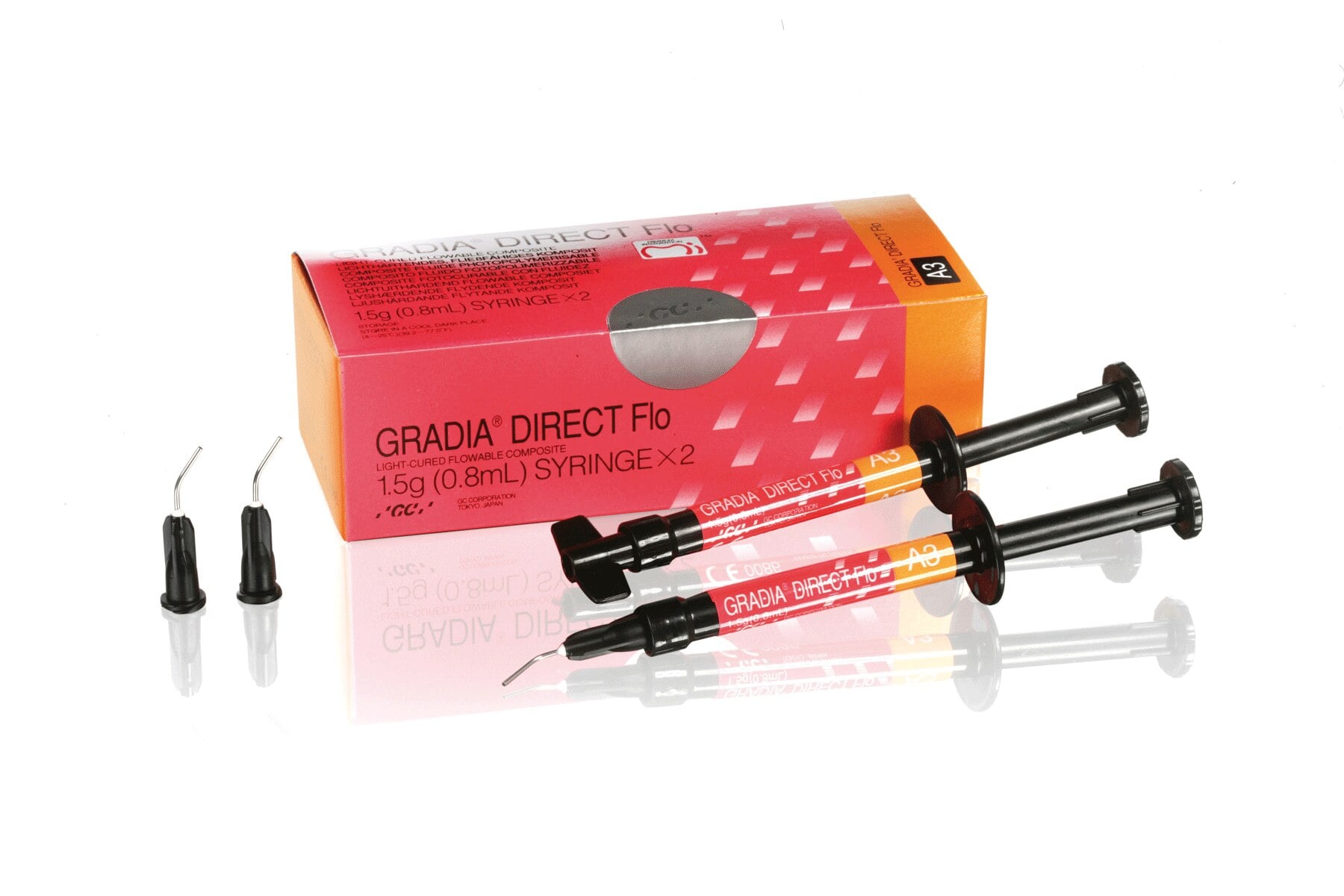 GC America Gradia Direct Flo Flowable Composite Syringe Refill, Shade AO3, 1.5 g Syringe, 2/Pkg