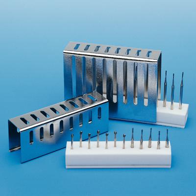 Hu-Friedy IMS Bur Cushion with Short Lid, Holds 12 Burs, Silver, 3.3" x 1.3" x 0.9", IMS-1372S
