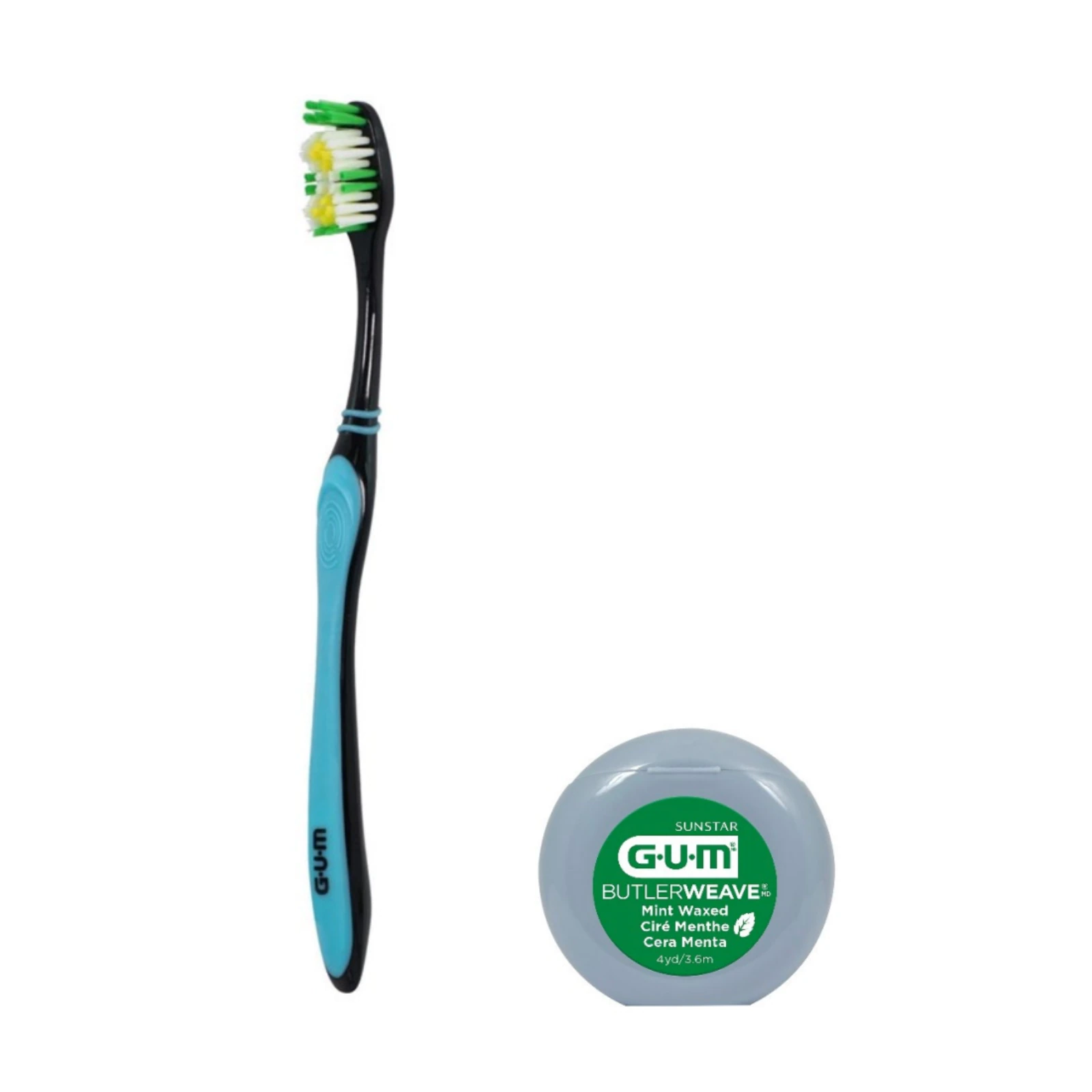 GUM Multi-Clean Adult Patient Pack Bundle, 144 Toothbrushes, 144 ButlerWeave Floss Tubs, 144 Patient Bags, KIT135P