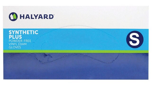 Halyard Safeskin Synthetic Powder-Free Vinyl Exam Gloves, Small, 100/Box, 55031