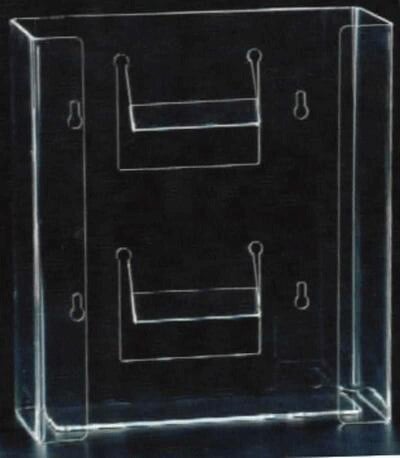 Plasdent Glove Dispenser Acrylic Double Horizontal, Clear, 10"W x 11-3/8"H x 3-7/8"D, 1500H