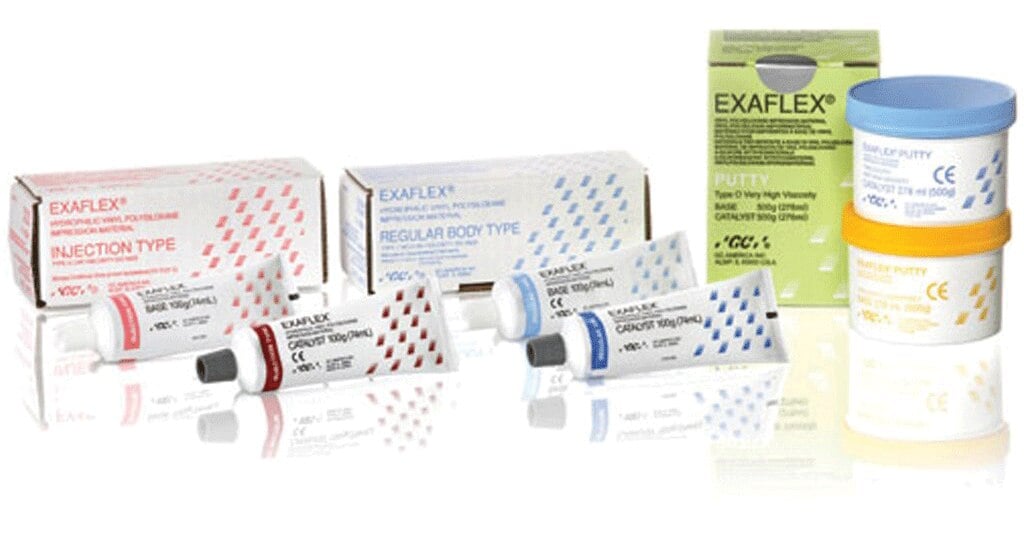 EXAFLEX® Injection Pink Hydrophilic VPS Impression Material, Clinic Pack, 20 Base & 20 Catalyst Tubes (74 mL each), #138120