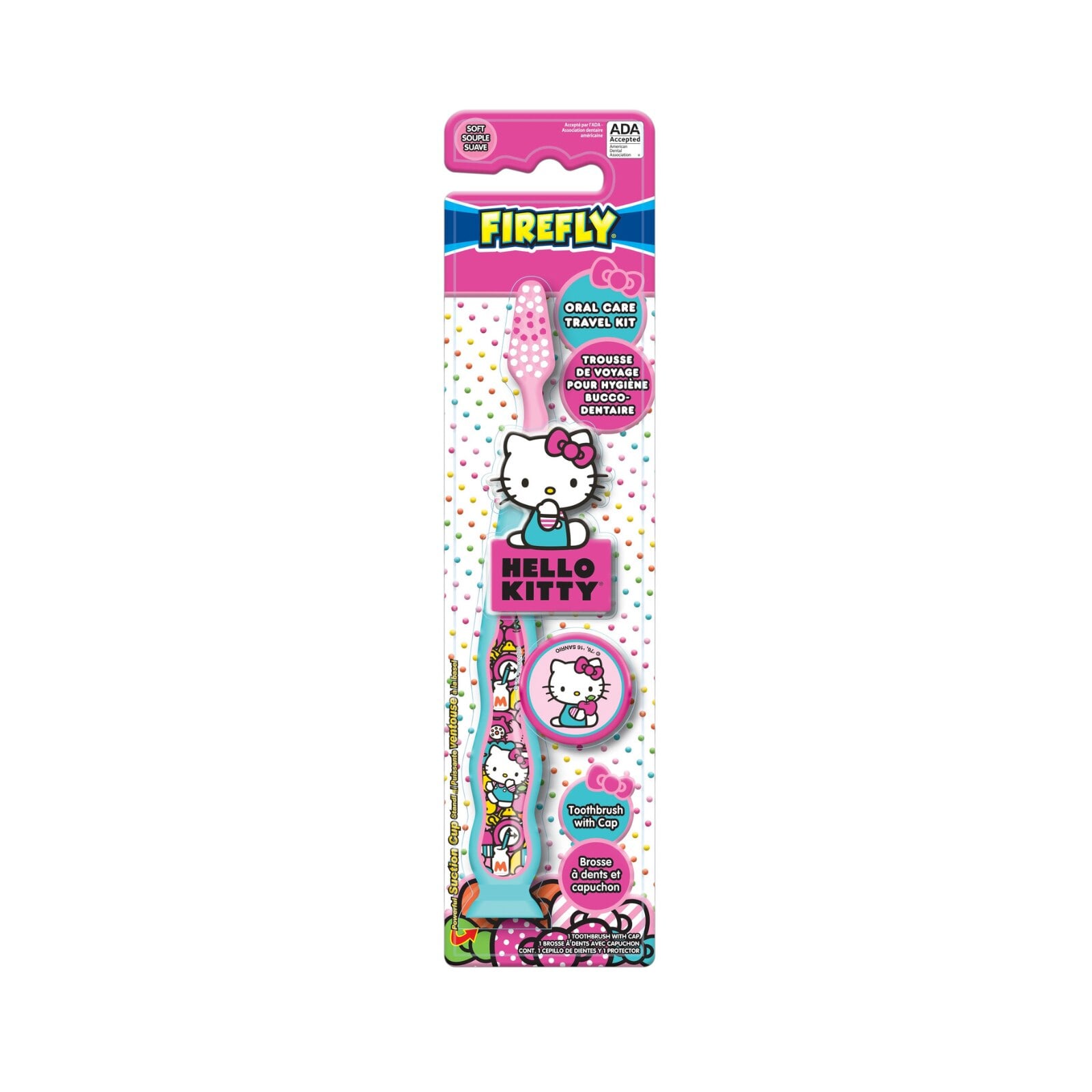 Dr. Fresh Hello Kitty Travel Kit with Suction Toothbrush and Cover, 48/Box, 81005