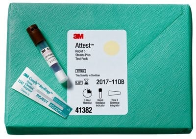 3M Attest Rapid Readout Biological Indicator, 250°F Steam, 3-Hour Readout, 50/Box, 4 Boxes/Case