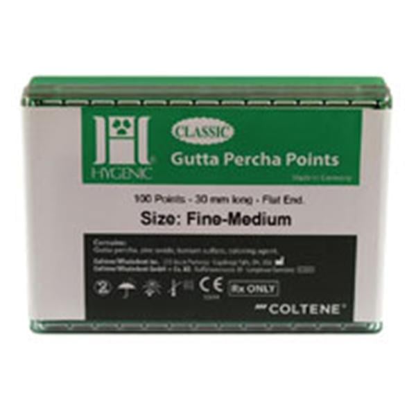 Hygenic Gutta Percha Points, Classic, Fine-Medium, 28 mm, 100/Box (5 Vials of 20), H04233
