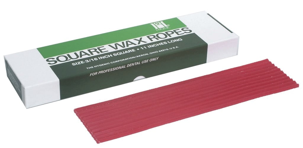 Coltene Hygenic Utility Wax Square Ropes, White, 3/16" x 11", 44/Box, H00820