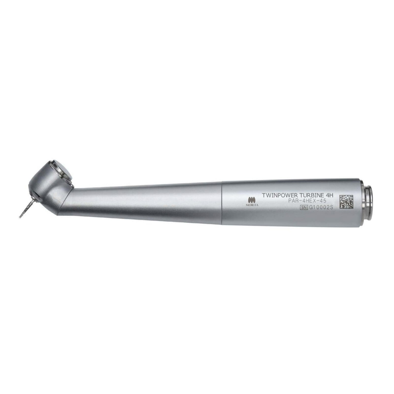 TwinPower Turbine 45 High Speed Air Handpiece, 45°, Push-Button Autochuck, Triple Spray, Non-Optic, 4H Morita Coupling, PAR-4HEX-45