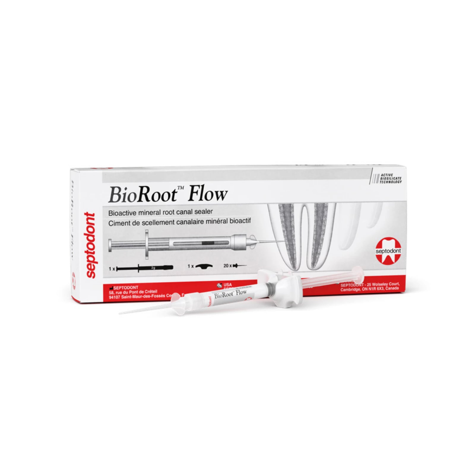 Septodont BioRoot Flow Bioceramic Root Canal Sealer, 2g Syringe