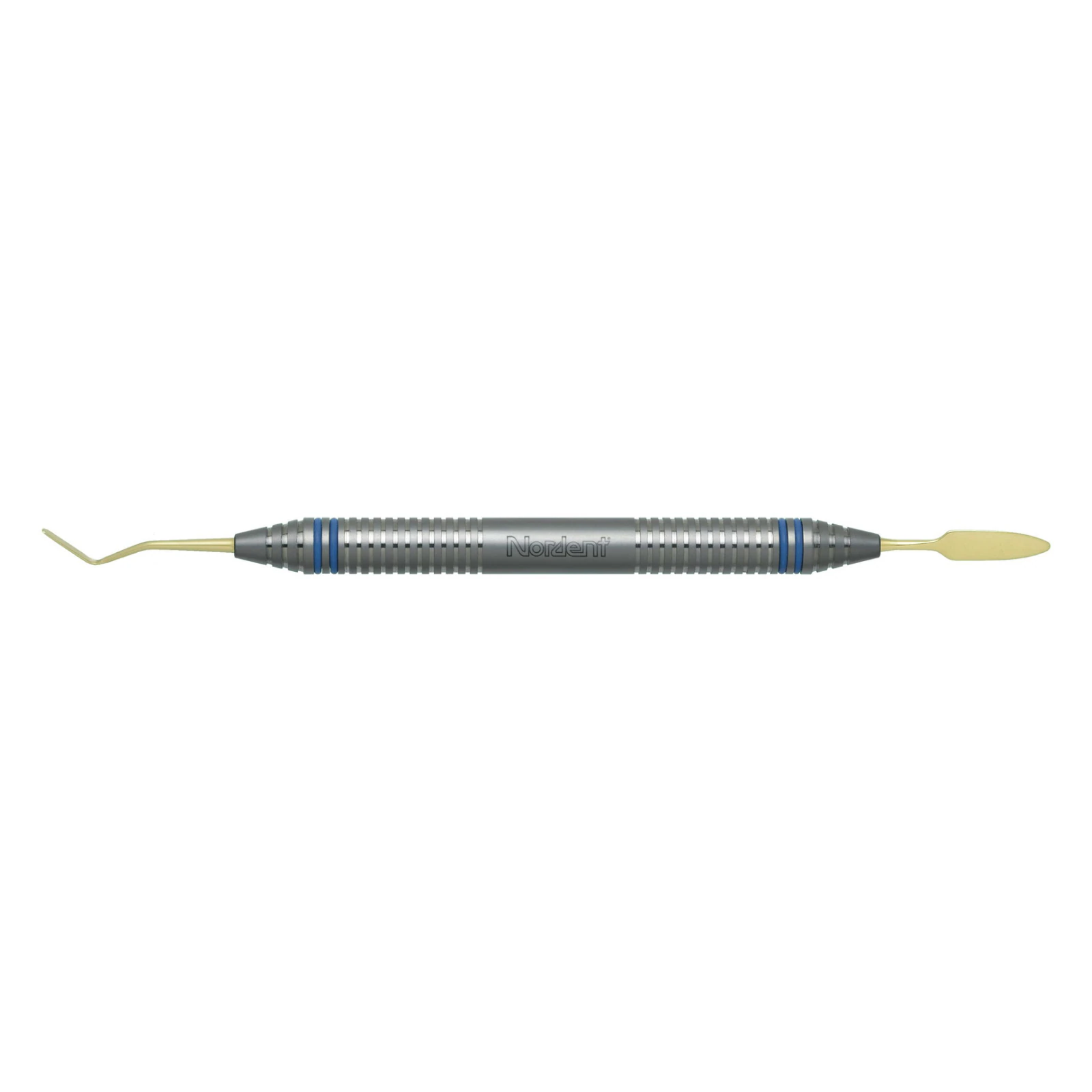 Nordent #9 Composite Placement Instrument, Double End, Titanium Nitride Coated Spatula/Paddle, DuraLite® ColorRings™ Handle, Stainless Steel