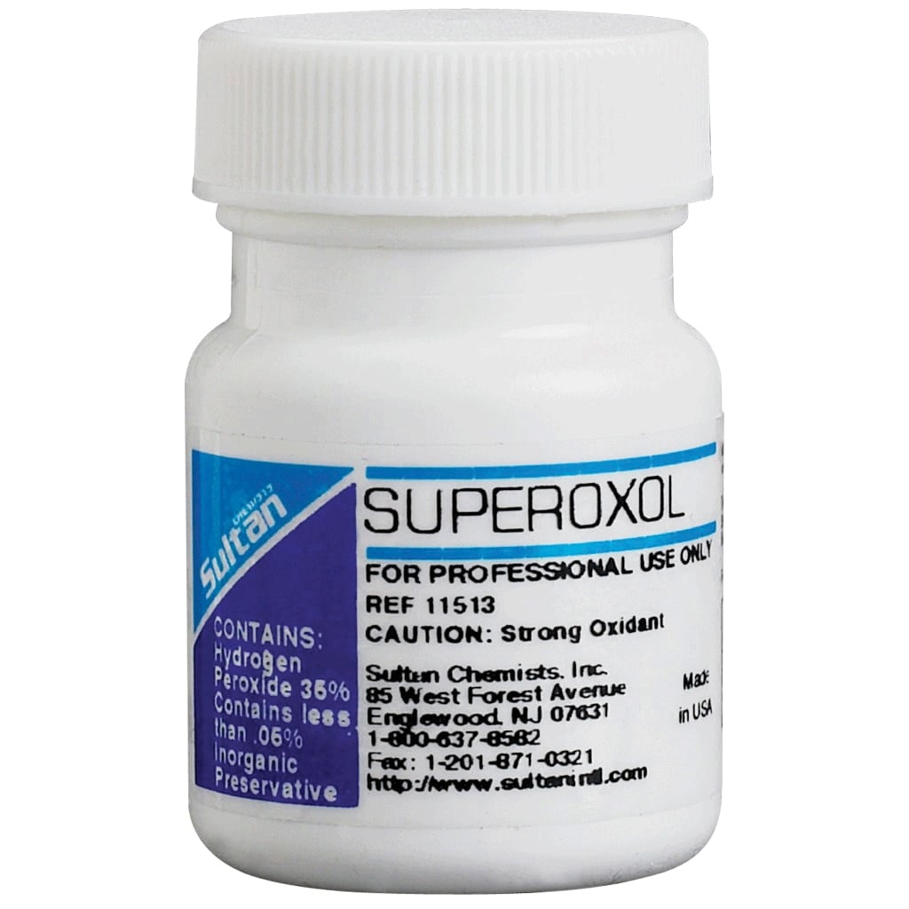 Sultan Superoxol 35% Hydrogen Peroxide, 1 oz Bottle, In-Office Teeth Whitening, #11513