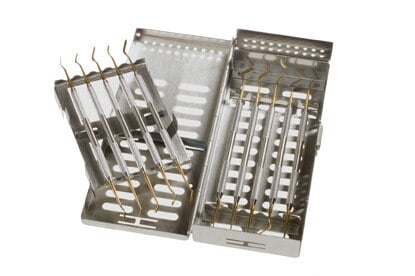 Thompson Series 5 Double Rack Instrument Cassette, 8" x 3 13/16" x 1 1/8", Holds 10 Instruments, Stainless Steel, Autoclavable
